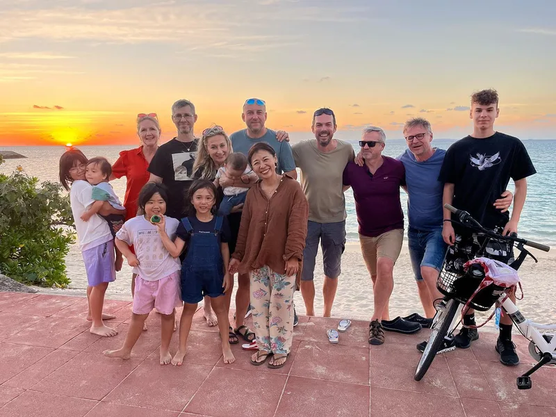 Sunset dinner like a local #sunsetdinner #sunsetonthebeach #sunset #okinawafood #localfood #likealocal