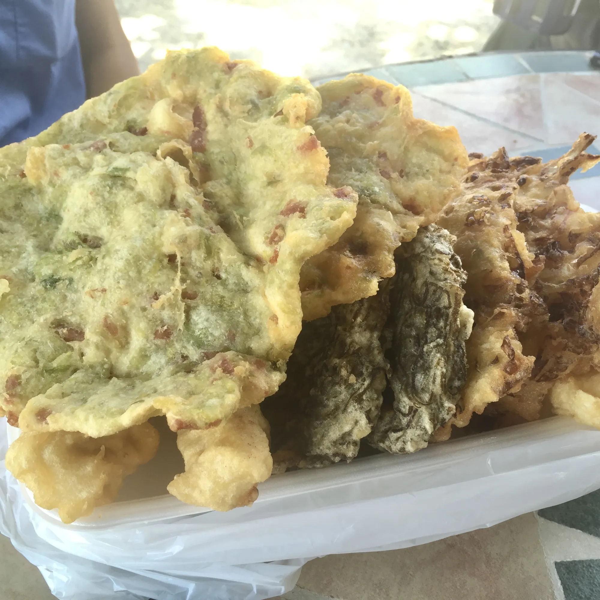 Vyhlášená tempura na ostrůvku Ojima